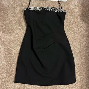 MINKPINK Black Mini Dress with Beaded Neckline